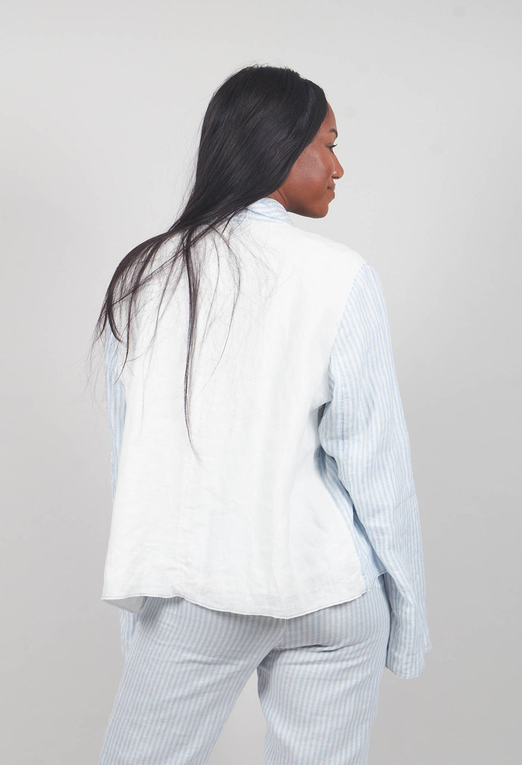Oversized Sleeve Jacket in Original Stripe Blue