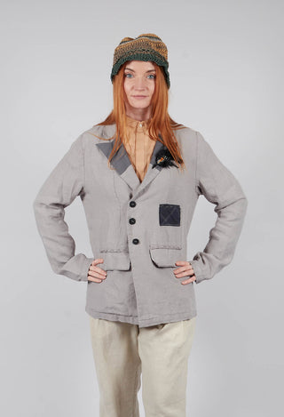 Mid Length Jacket in Silver Gray