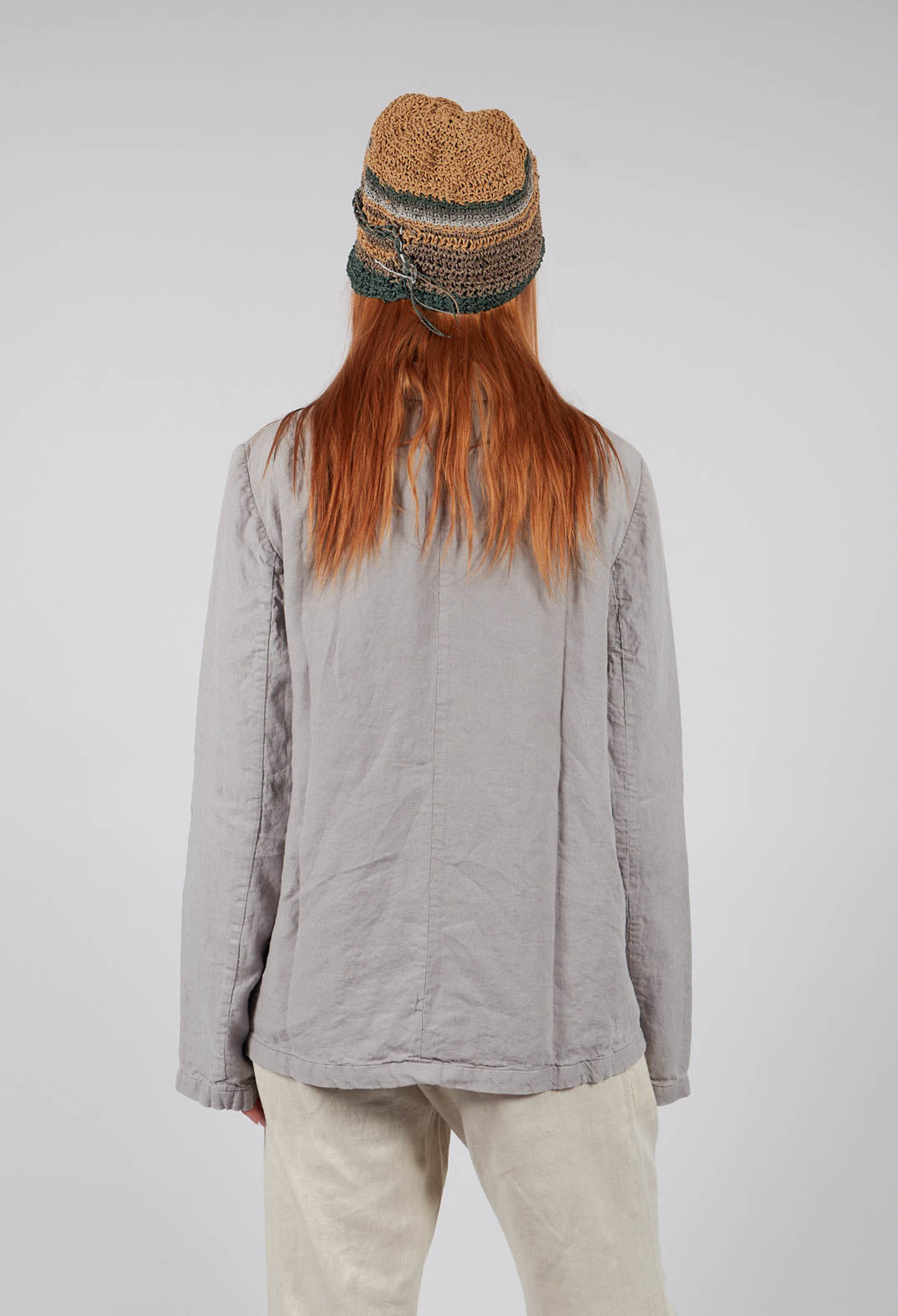 Mid Length Jacket in Silver Gray