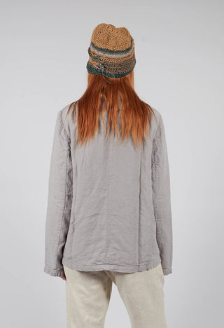 Mid Length Jacket in Silver Gray