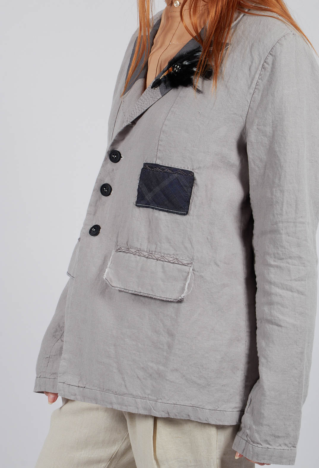 Mid Length Jacket in Silver Gray