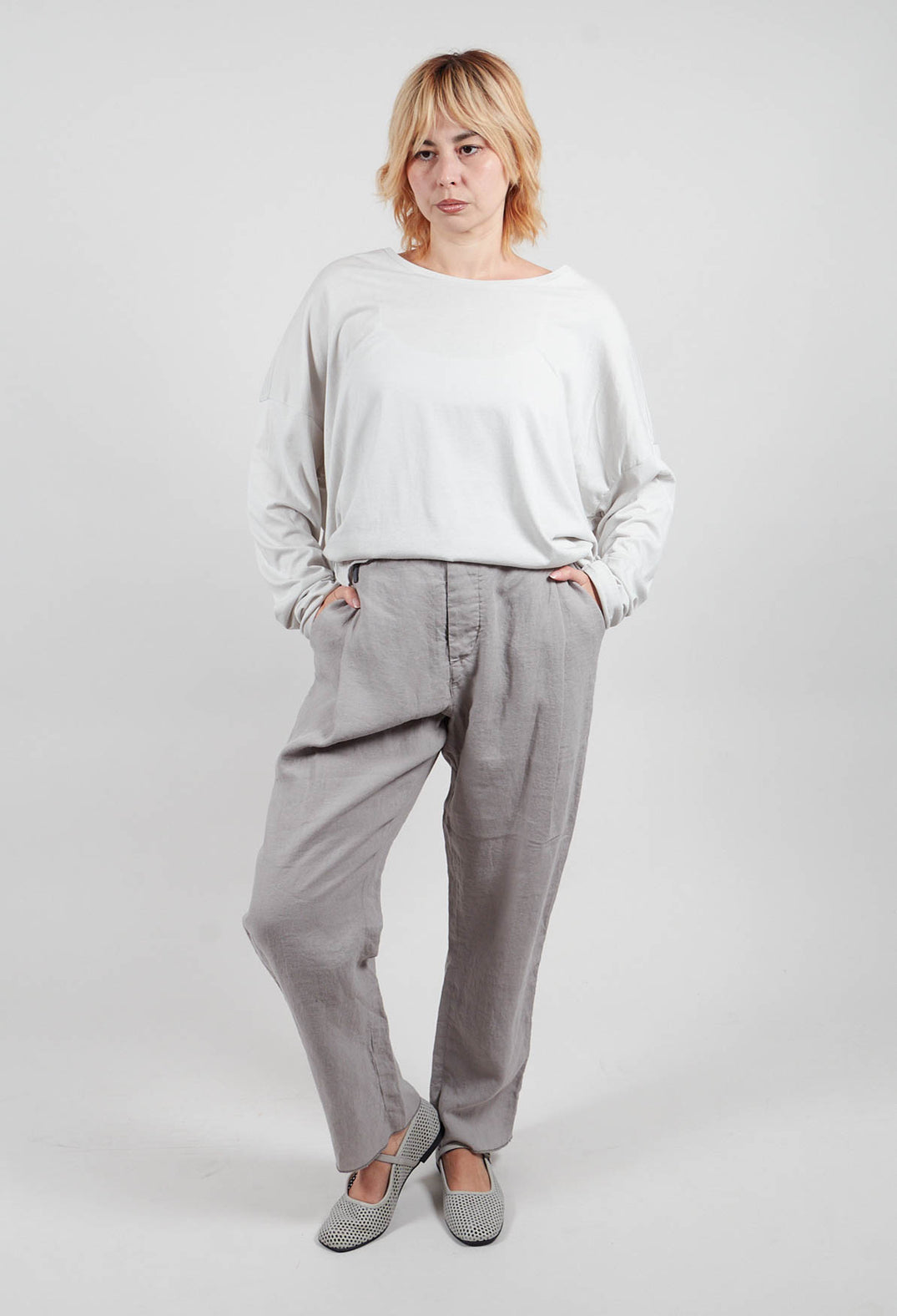 Chino Pants in Silver Gray
