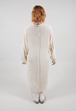 Collared Full Length Dress in Avangarde Off White