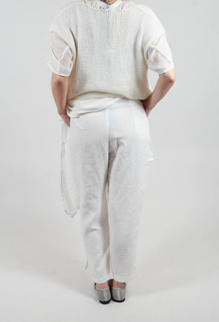 Straight Leg Turnup Pants in Off White