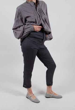 Straight Leg Turnup Pants in Anthracite