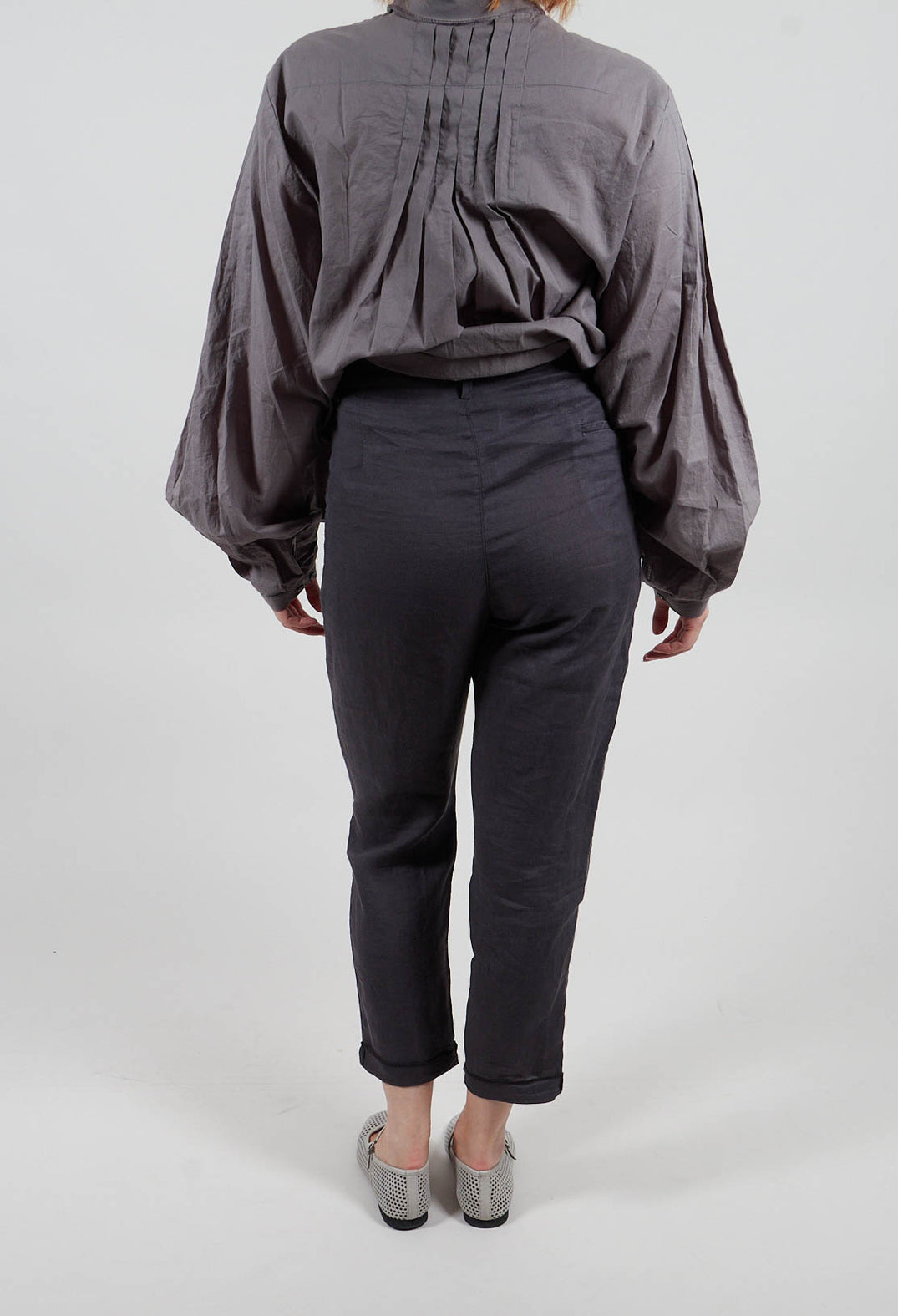Straight Leg Turnup Pants in Anthracite