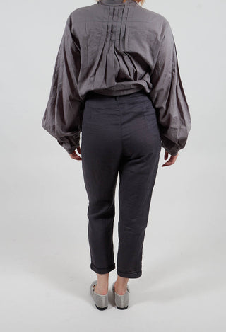 Straight Leg Turnup Pants in Anthracite