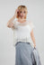 Open Knit Pullover in Off White