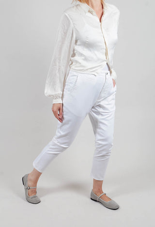 Button Detail Waist Pants in Original Beige