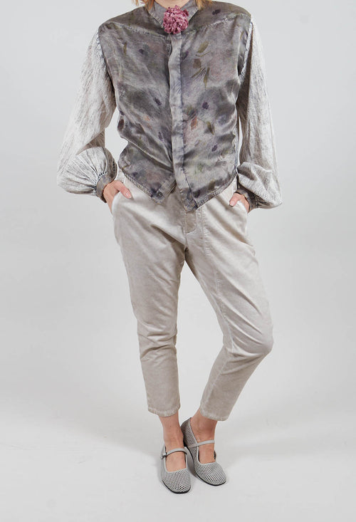 Button Detail Waist Pants in Sand