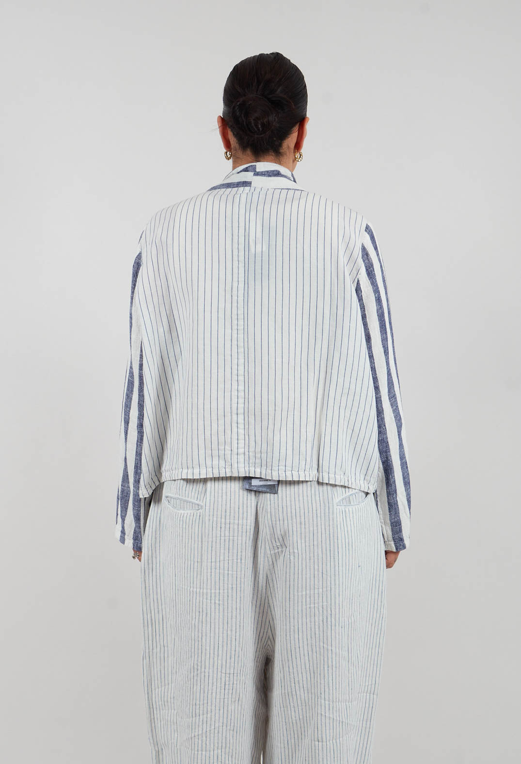 Striped Jacket with Brooch in Original Stripe