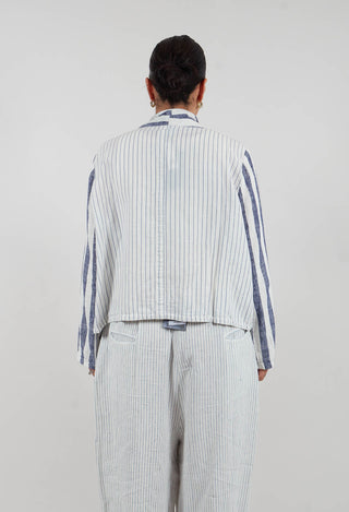 Striped Jacket with Brooch in Original Stripe