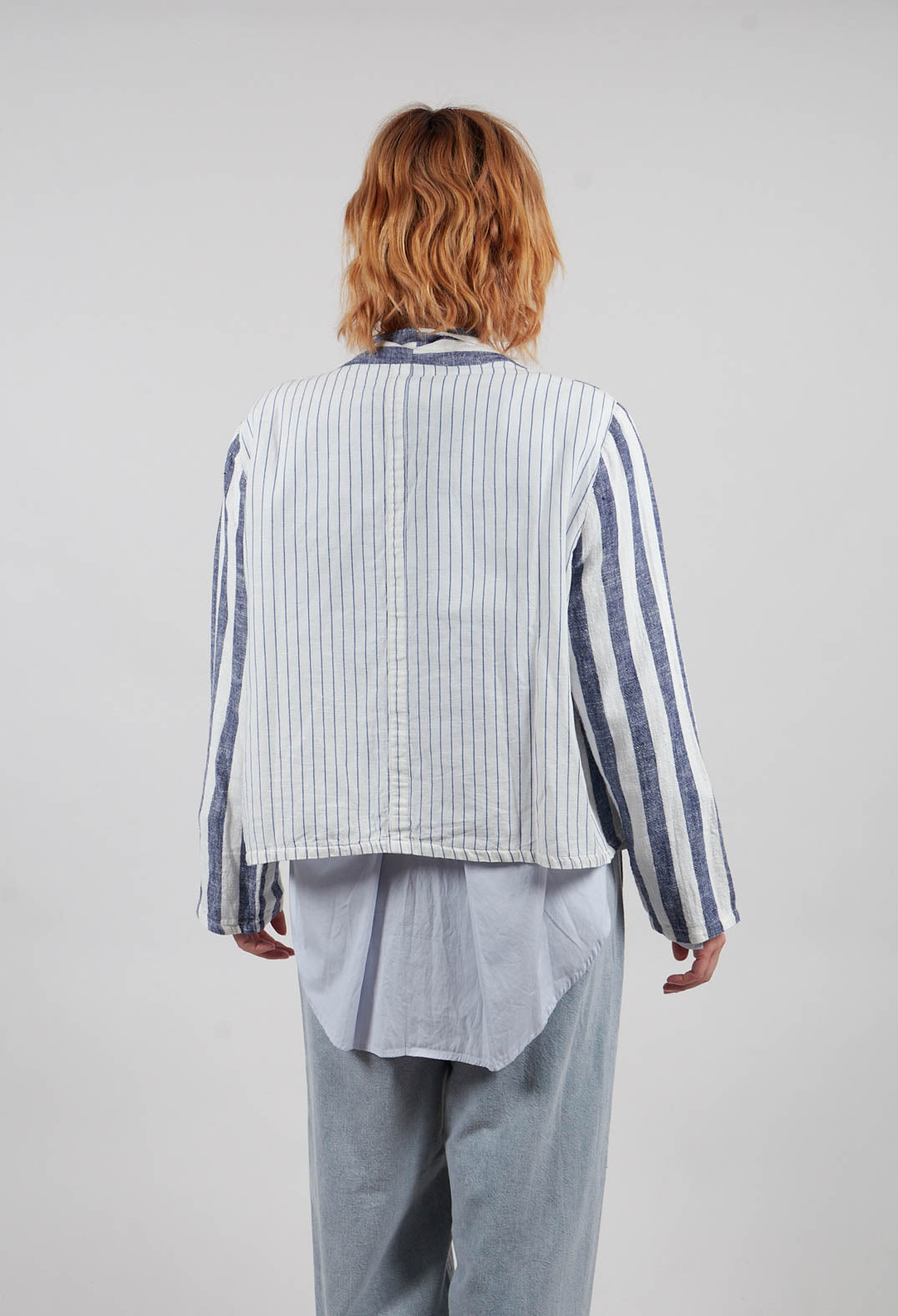 Striped Jacket with Brooch in Original Stripe