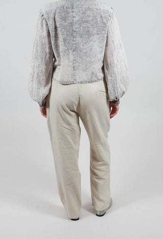 Straight Leg Stitch Detailed Pants in Sand