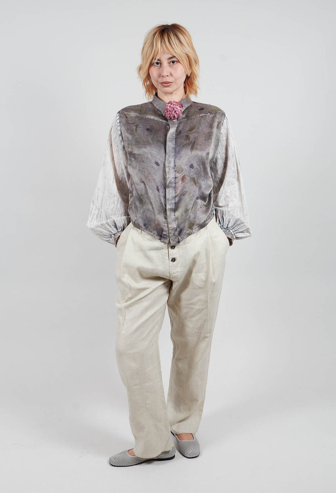 Straight Leg Stitch Detailed Pants in Sand