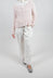 Straight Leg Stitch Detailed Pants in Silver Gray