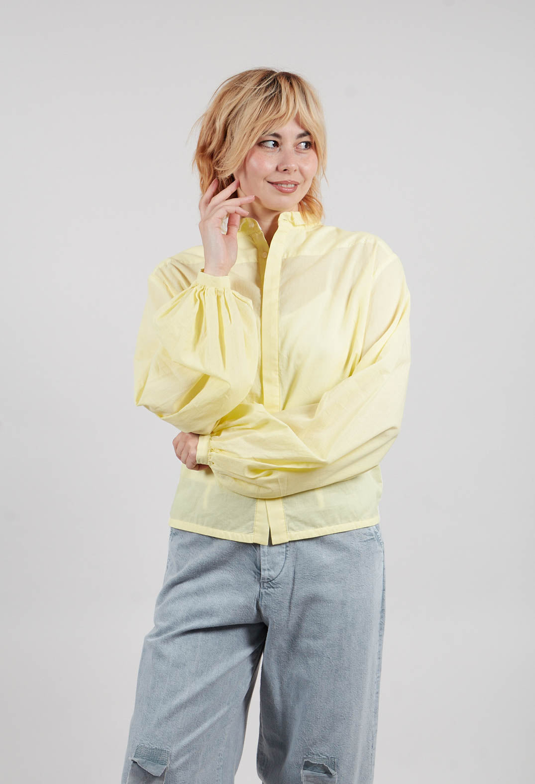 Collared Long Sleeve Shirt in Original Yellow