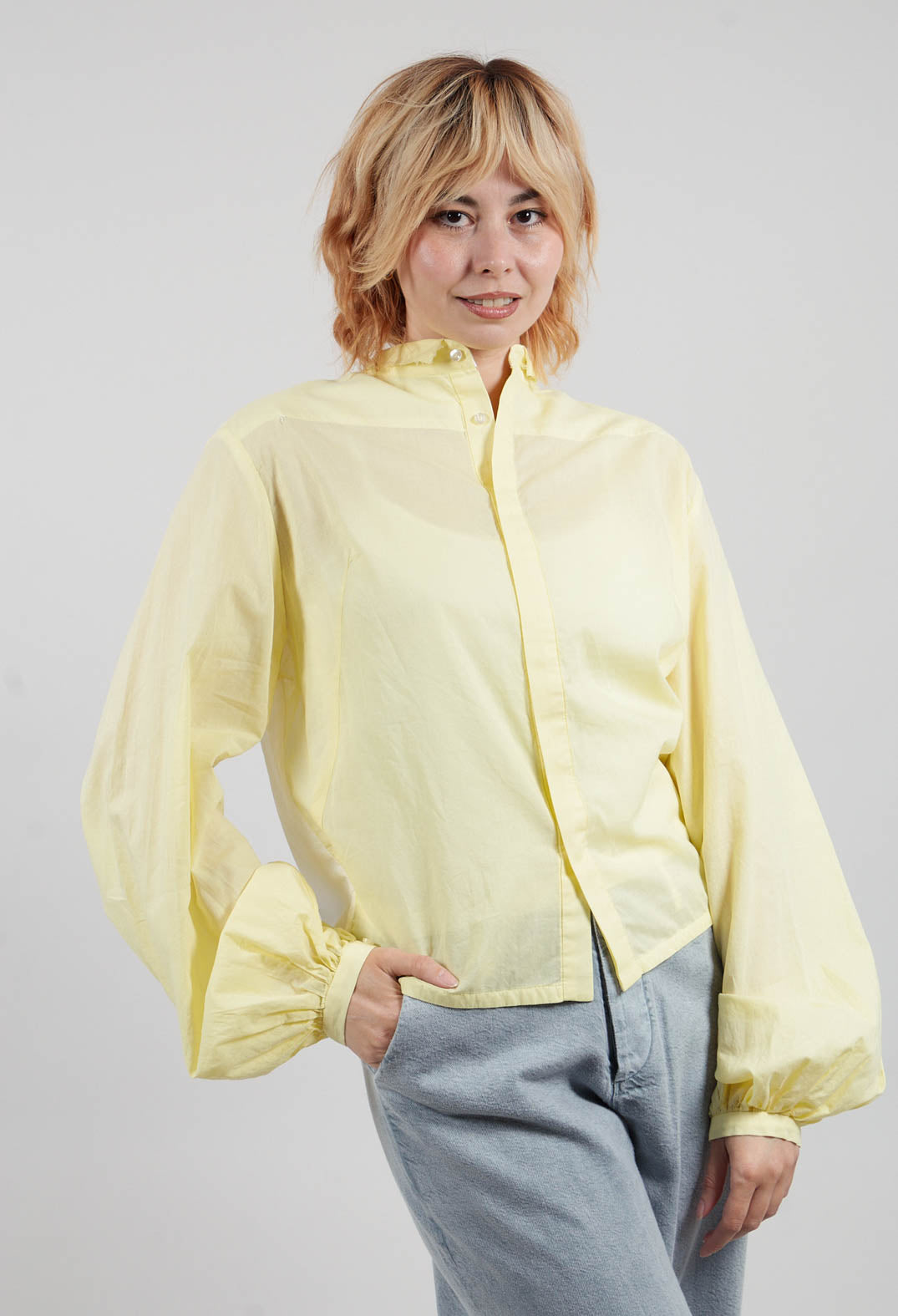 Collared Long Sleeve Shirt in Original Yellow