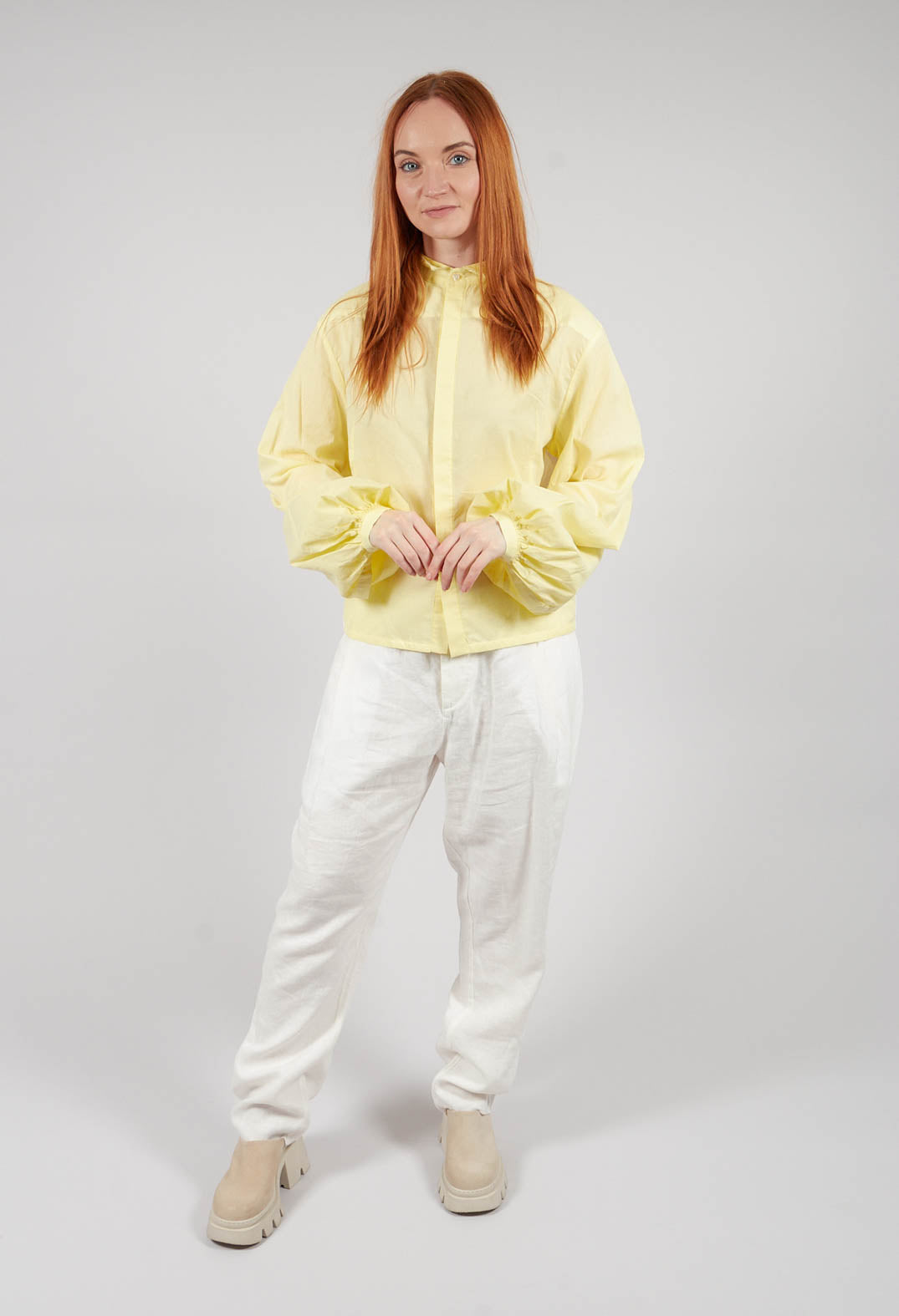 Collared Long Sleeve Shirt in Original Yellow