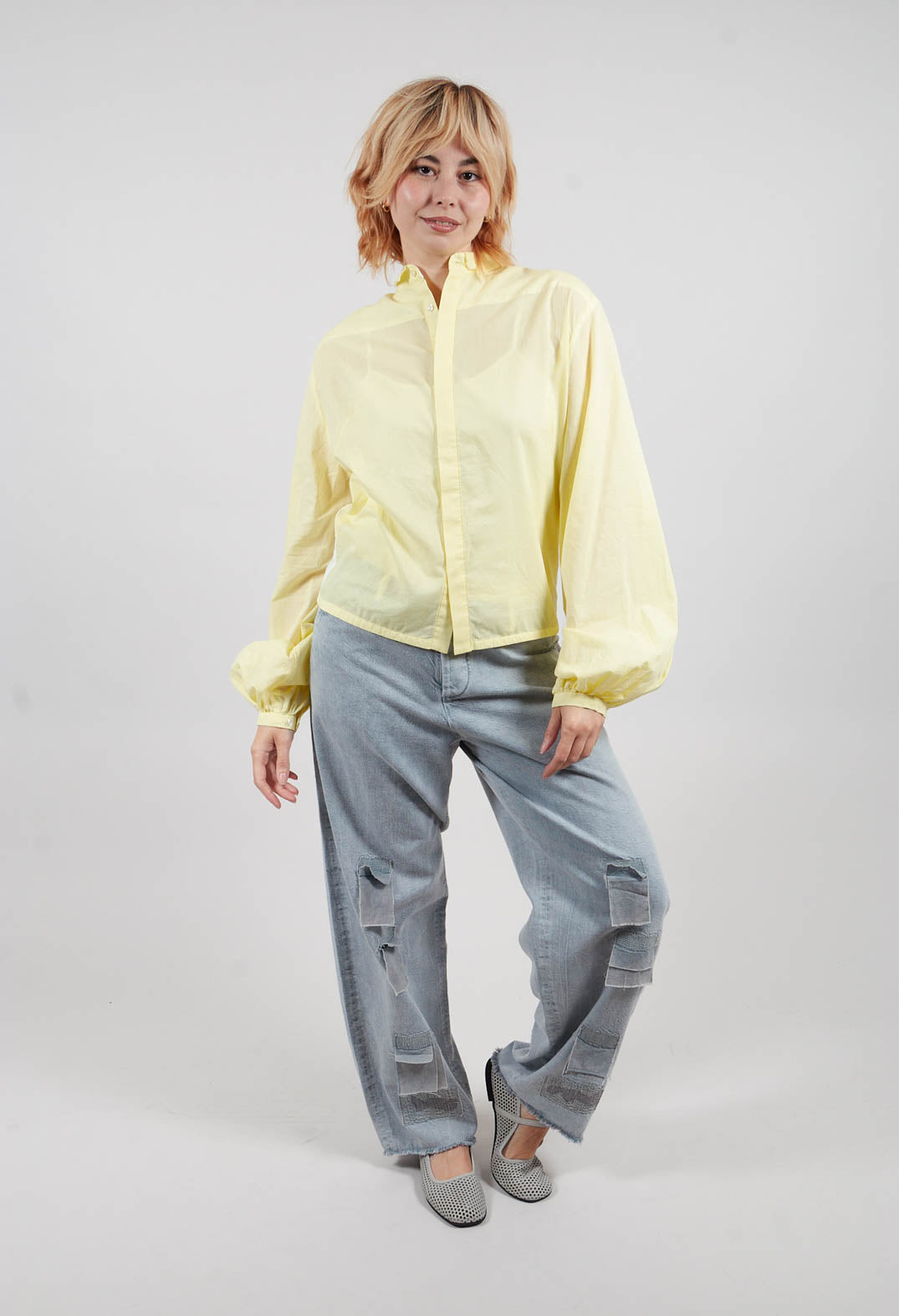 Collared Long Sleeve Shirt in Original Yellow