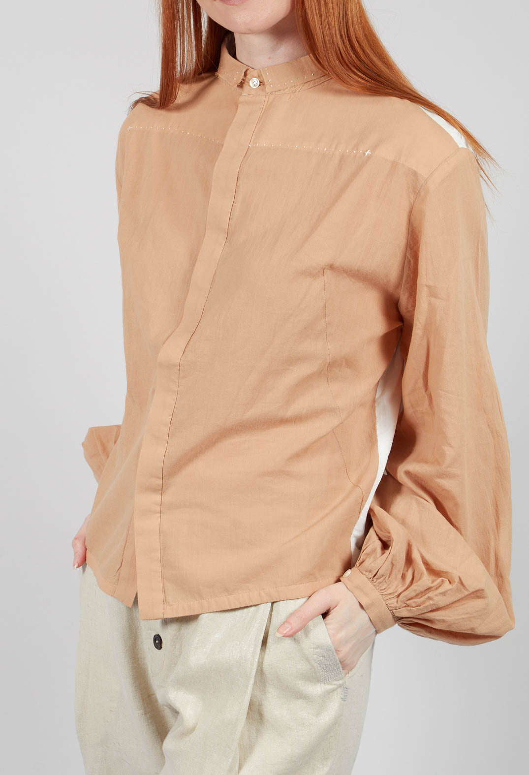 Collared Long Sleeve Shirt in Sand