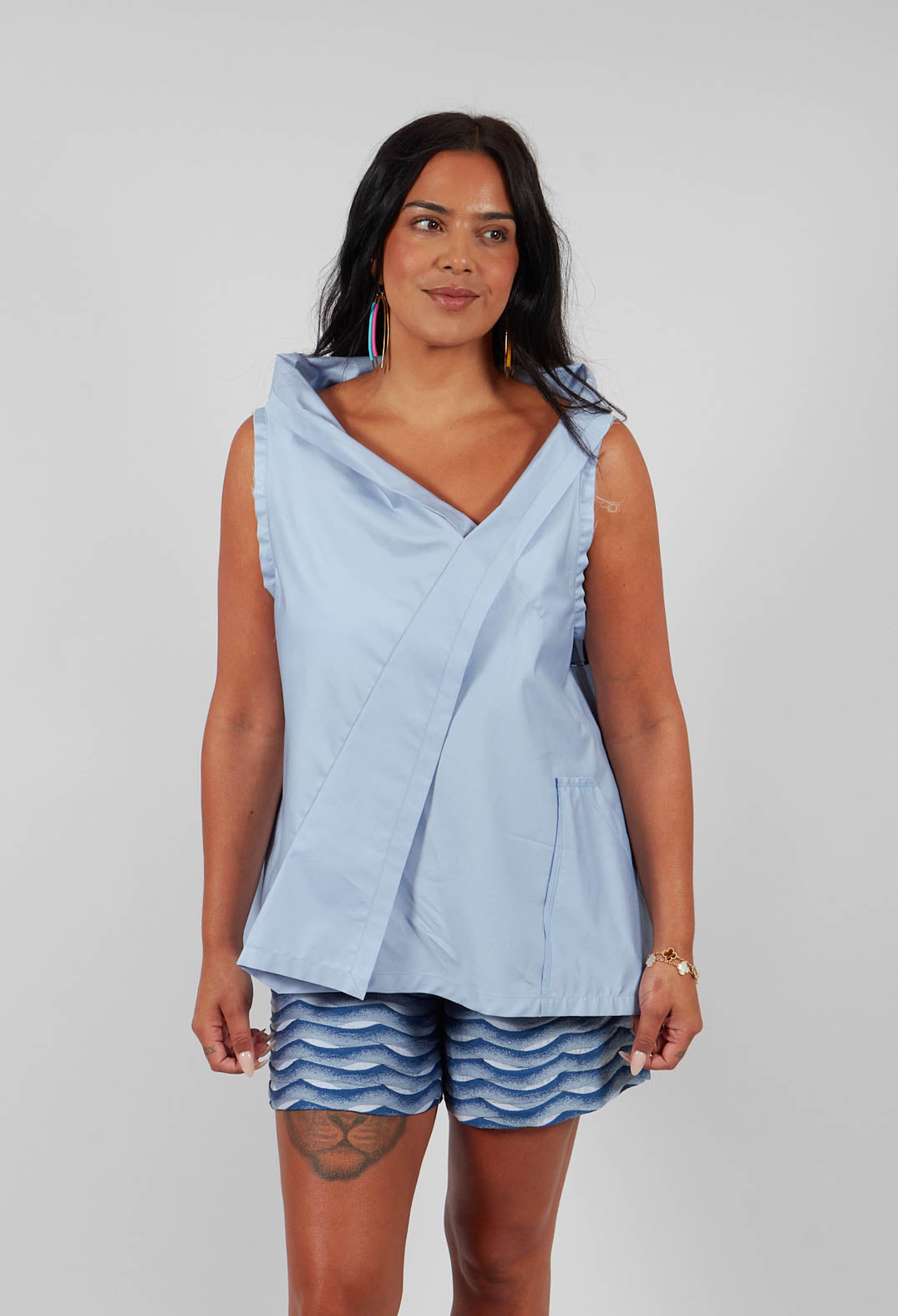 Afia Top in Light Blue