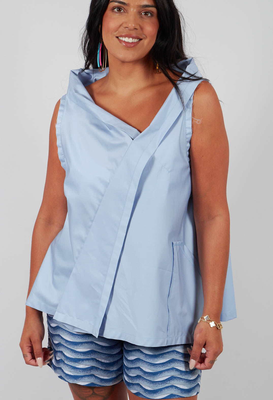 Afia Top in Light Blue