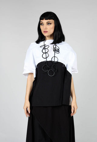 Edor Top in White with Black