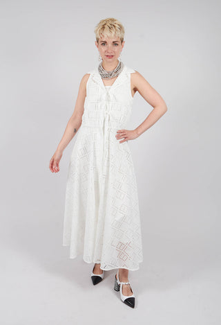 Nashi Broderie Anglaise Monogram Dress in White