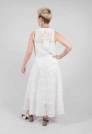 Nashi Broderie Anglaise Monogram Dress in White