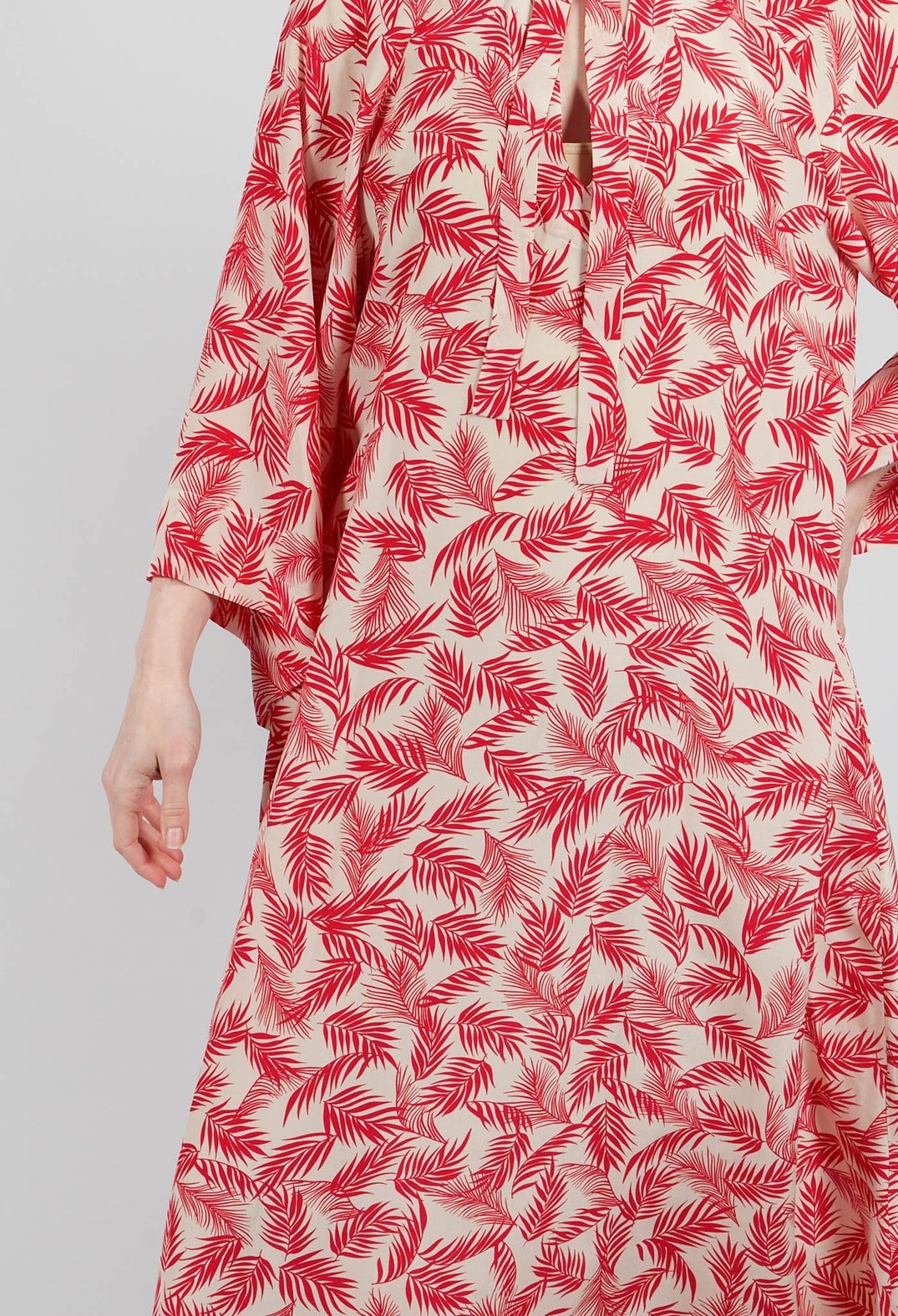 Elettra Printed Silk Kaftan in Salsa