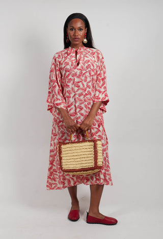 Elettra Printed Silk Kaftan in Salsa