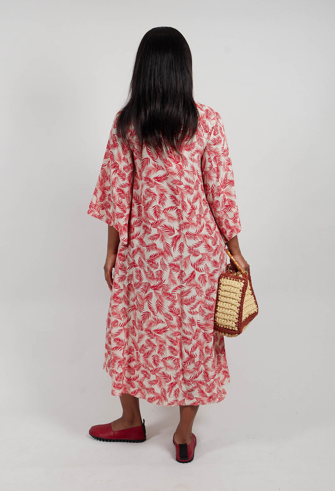 Elettra Printed Silk Kaftan in Salsa