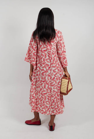 Elettra Printed Silk Kaftan in Salsa