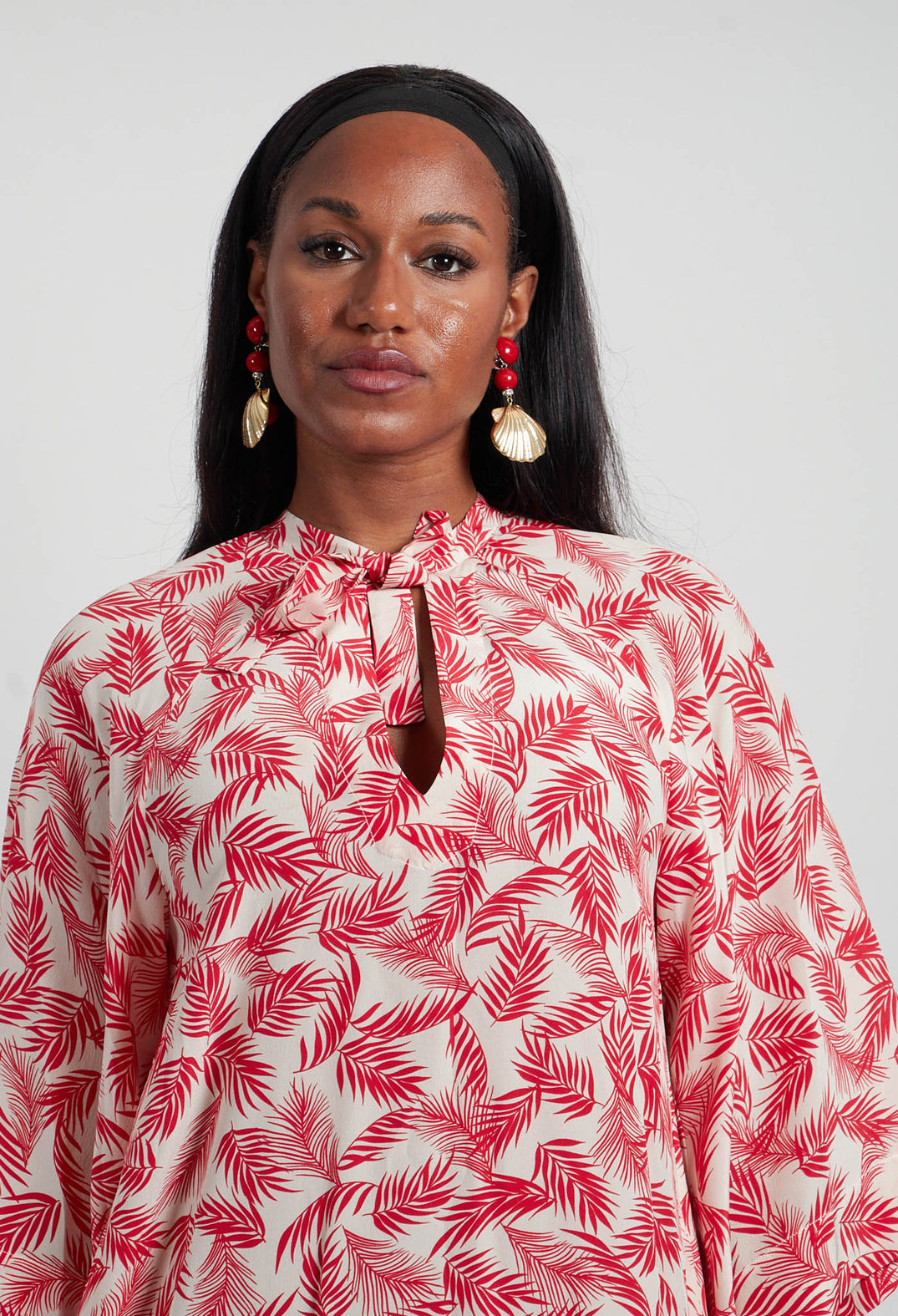 Elettra Printed Silk Kaftan in Salsa