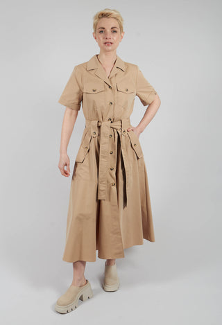 Poplin Safari Dress in Cafe Au Lait