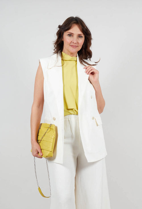 Cotton Canvas Waistcoat in White