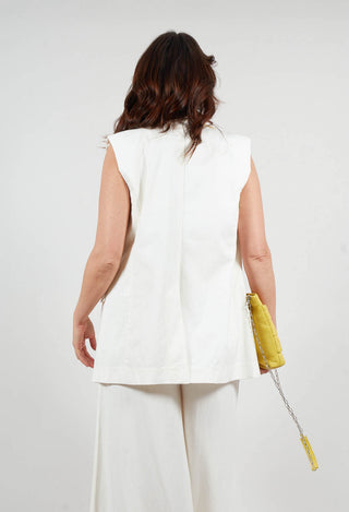 Cotton Canvas Waistcoat in White