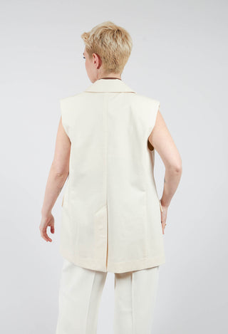 Cotton Canvas Waistcoat in Sea Salt