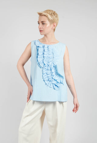 Top with Ruffle and Raffia Detail in Open Air