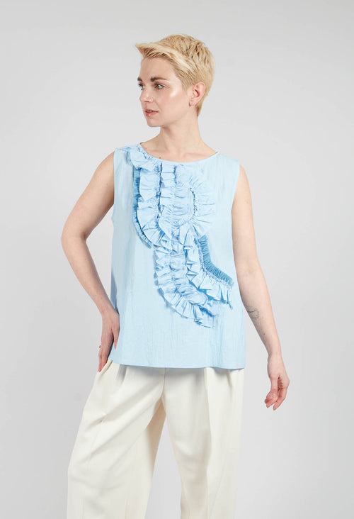 Top with Ruffle and Raffia Detail in Open Air