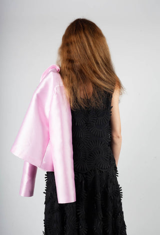 Nova Cotton Top with Embossed Flowers in Black