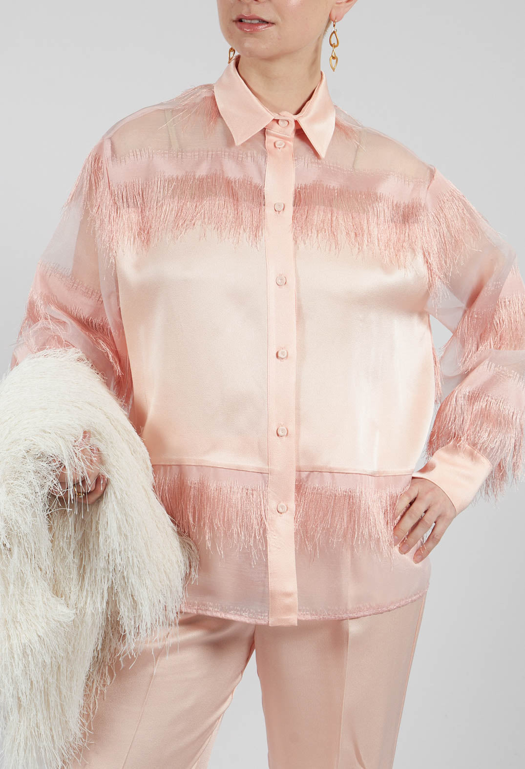 Alida Lightweight Shirt with Fringes in Arizona Sunrise