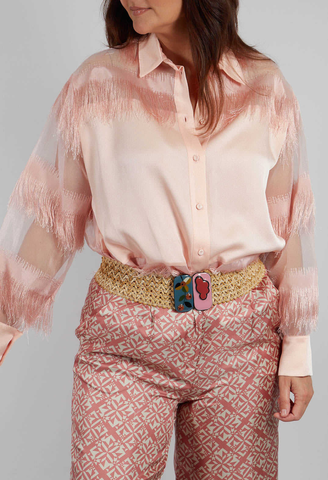 Alida Lightweight Shirt with Fringes in Arizona Sunrise