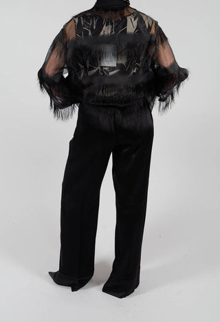 Aura Satin Trousers in Black