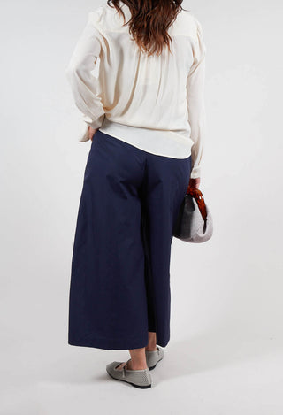 Vega Wide Leg Trousers with Lace Insert in Eclipse