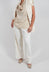 Mira Wide Leg Trousers with Pleats in Sea Salt