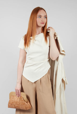 Mira Draped Top in Sea Salt