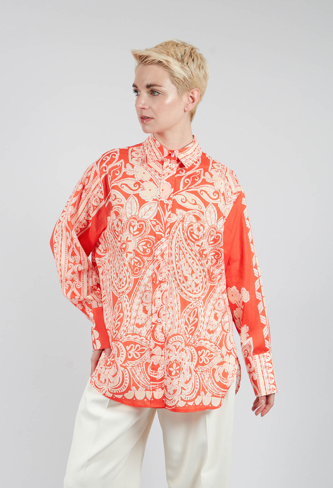 Dafne Printed Shirt in Clementine