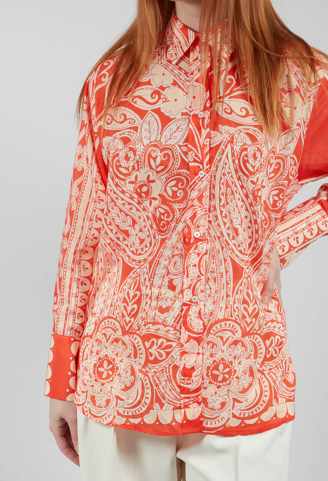 Dafne Printed Shirt in Clementine